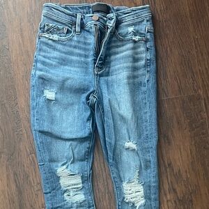 Buckle Women's Blue Distressed Skinny Jeans